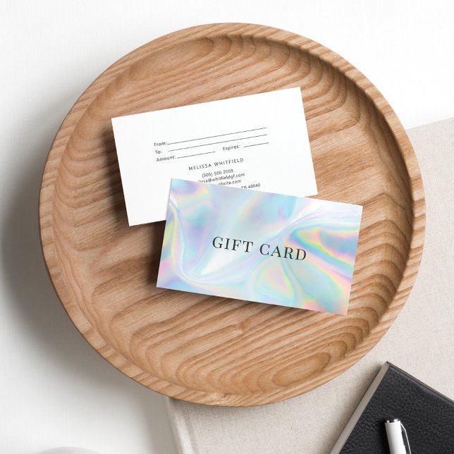 Certificado de Presente Holográfico Faux (Holographic Front Gift Card Small Business Owner)