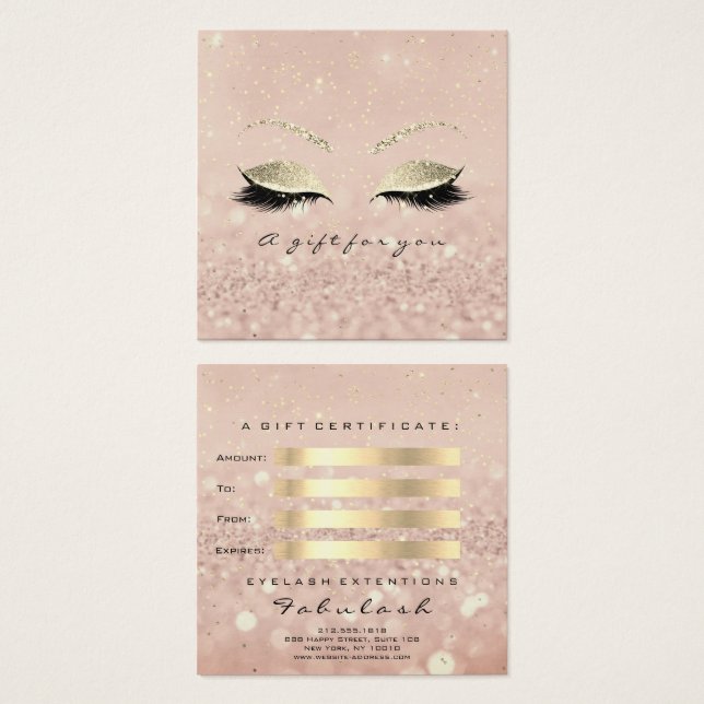 Certificado de Presente Lashes Dourados De Lobras  (Frente & Verso)