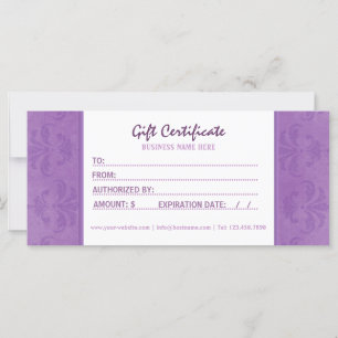Certificado de Presente Lilac Damask