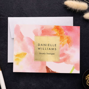 Certificado de Presente Luxo Aquarela Rosas Florai