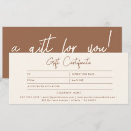 Certificado de Presente Minimalista Elegante Marfi