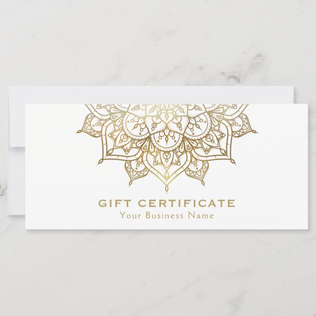 Certificado de Presente Minimalista Moderno Branco (Frente)