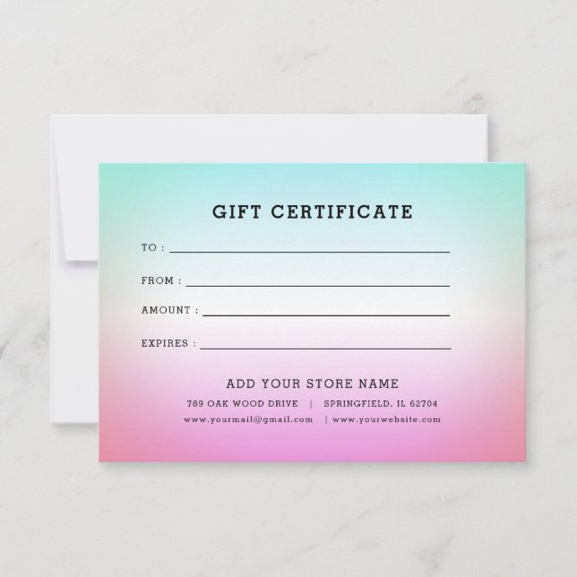 Certificado de Presente Minimalista para Empresas  (Frente)