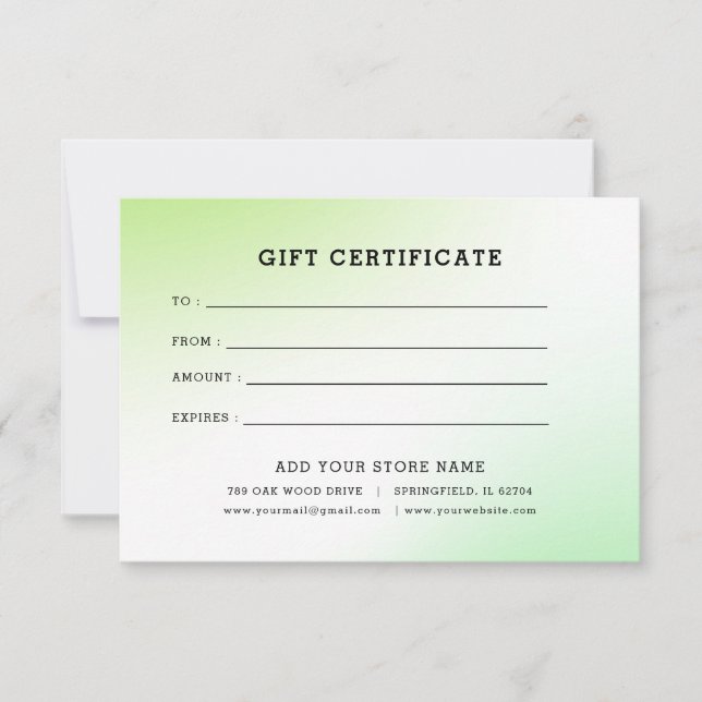Certificado de Presente Minimalista para Empresas  (Frente)