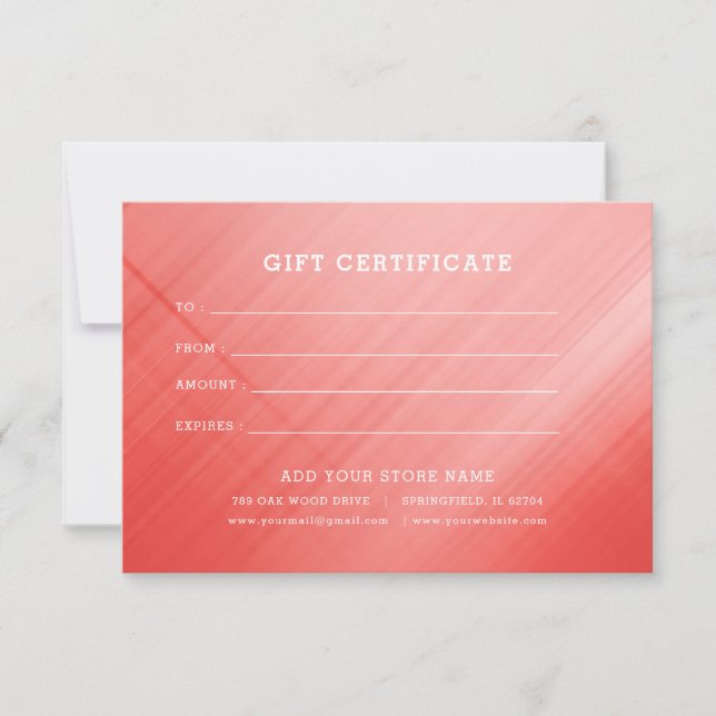 Certificado de Presente Minimalista para Negócios  (Frente)