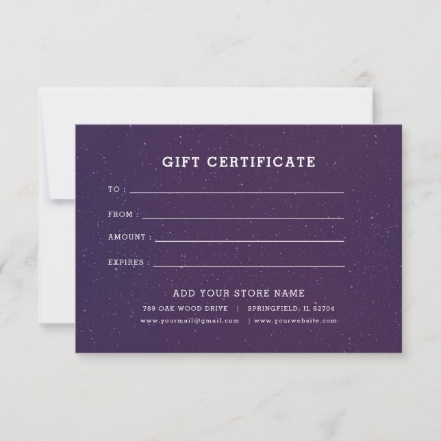 Certificado de Presente Minimalista para Negócios  (Frente)