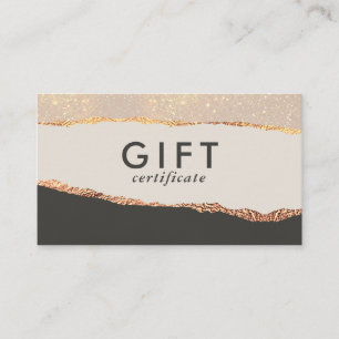 Certificado de Presente Moderno de Glitter Dourado