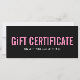 Certificado de Presente Moderno Simples, Rosa Pret