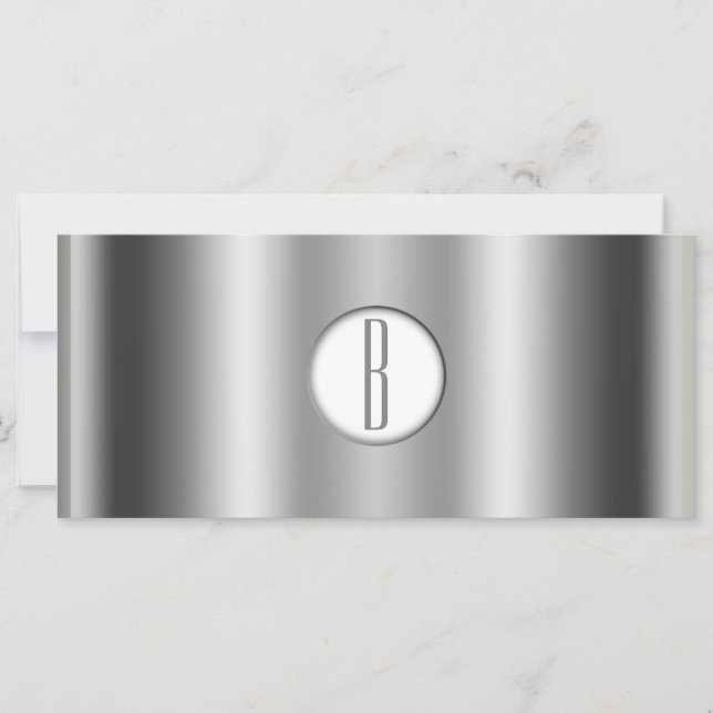 Certificado de Presente Monograma Prateado Branco  (Frente)