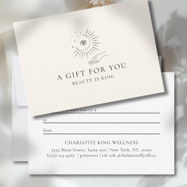 CERTIFICADO DE PRESENTE MOON EYE HAND STARS NEGÓCI (MOON EYE HAND STARS BUSINESS GIFT CERTIFICATE)