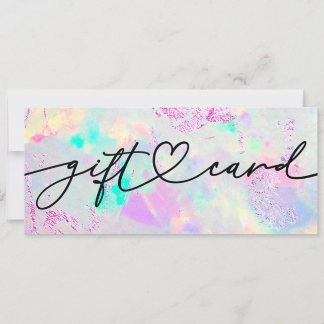 certificado de presente opal faux iridescente (Frente)