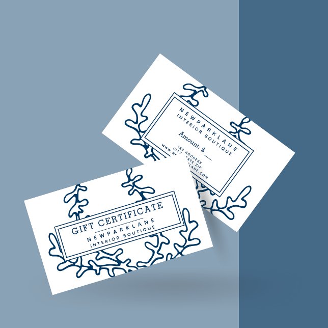 Certificado de Presente Padrão de Planta do Mar Az (Criador carregado)