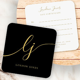 Certificado de Presente para Caligrafia Dourada Ne