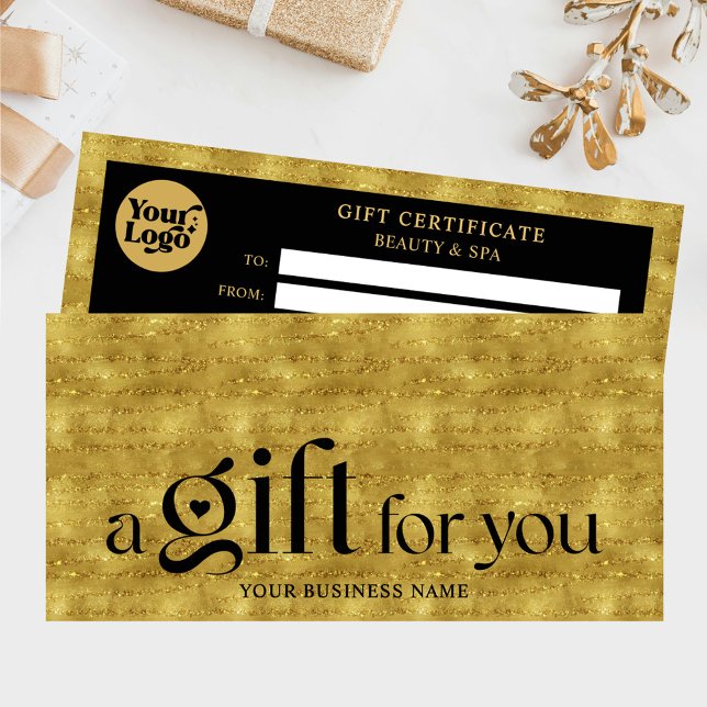 Certificado de Presente para Feriados Dourados Neg (Criador carregado)