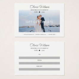 Certificado de presente para fotografia de casamen