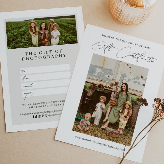 Certificado de Presente para Fotografia Minimalist (Criador carregado)