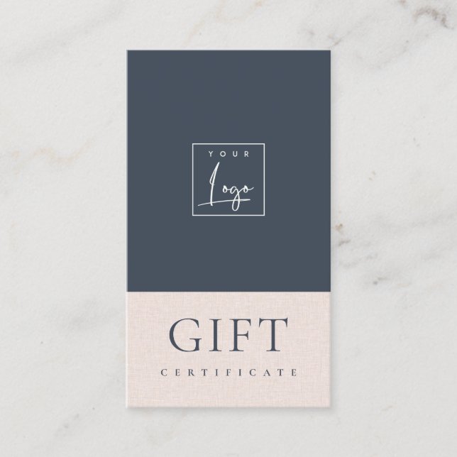 Certificado de Presente para Logotipo Blush de Mar (Frente)