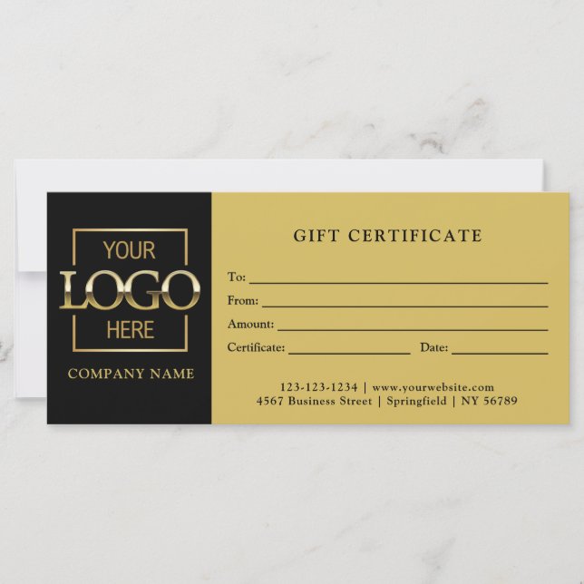 Certificado de presente para logotipo empresarial  (Frente)
