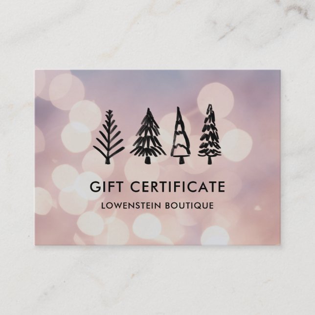 Certificado de Presente para Rosa Bokeh da Árvore  (Frente)
