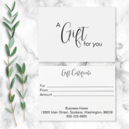 Certificado de presente personalizado