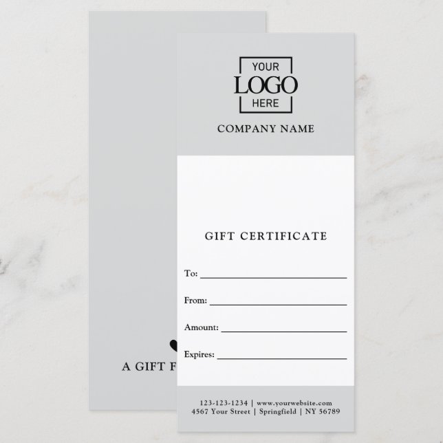 Certificado de Presente Personalizado de Negócios  (Frente/Verso)