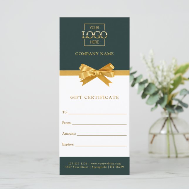 Certificado de Presente Personalizado de Negócios  (Em pé/Frente)