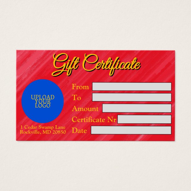 Certificado de Presente Personalizável Elegante (Frente)