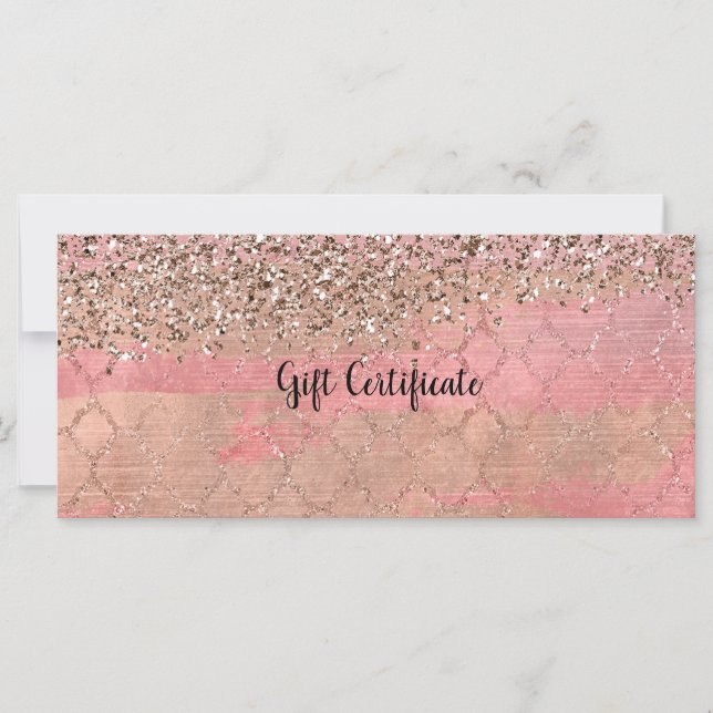 Certificado de Presente Pink Blush Glitter Marroqu (Frente)