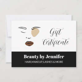 Certificado de presente preto de beleza boho minim