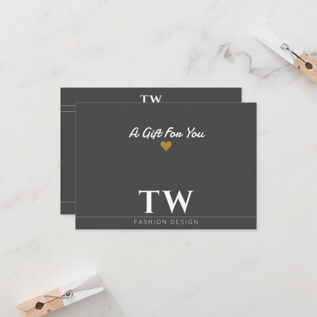 Certificado de Presente Preto do Designer de Moda (Frente/Verso In Situ)