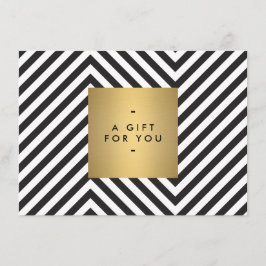 Certificado de Presente Preto e Branco Retro com N