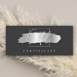 Certificado de Presente Preto Elegante de Pincel C