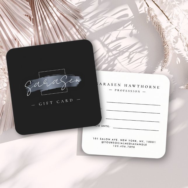 Certificado de Presente Preto Elegante de Pincel C (Criador carregado)