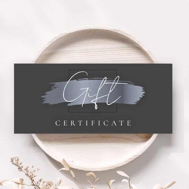 Certificado de Presente Preto Elegante de Pincel C (Criador carregado)