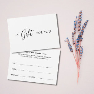 Certificado de Presente Preto Elegante Minimalista