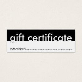 certificado de presente (quantia em branco)