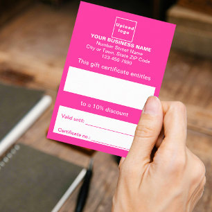 Certificado de Presente Rosa Comercial