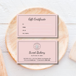 Certificado de Presente Rosa de Padaria com Logoti