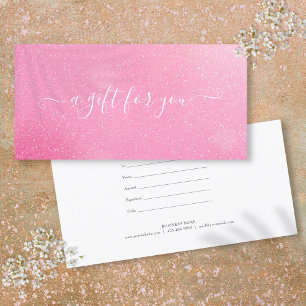 Certificado de Presente Rosa Glitter Chic