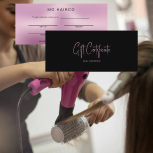 Certificado de Presente Rosa Metálico Chic Salon