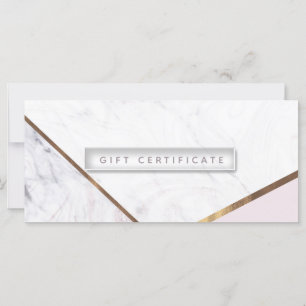 Certificado de Presente Rose Gold Marble Swirl & B