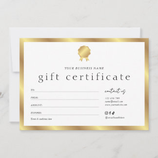 Certificado de Presente Salon Glam Gold Effect Mod