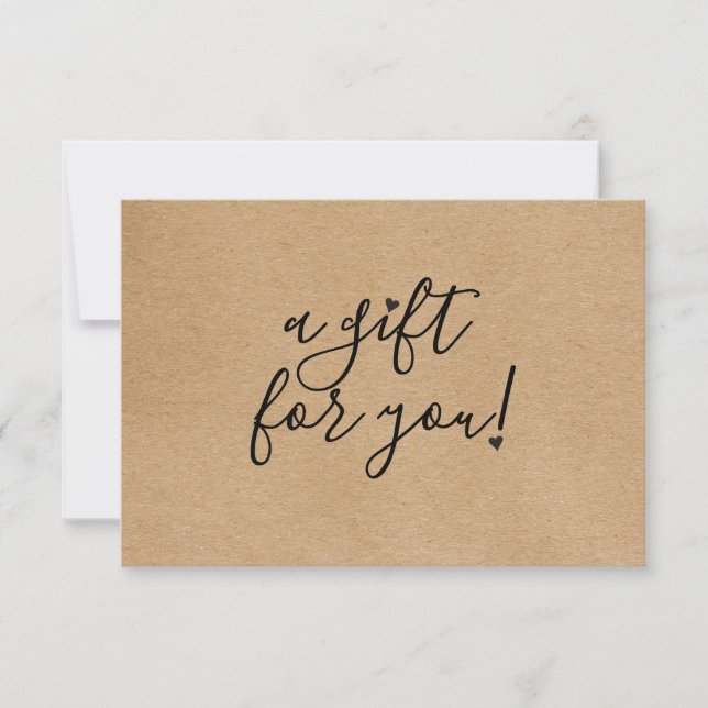 Certificado de Presente Script Hearts Rustic Kraft (Frente)