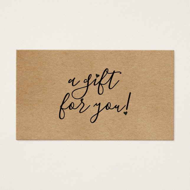 Certificado de Presente Script Hearts Rustic Kraft (Frente)