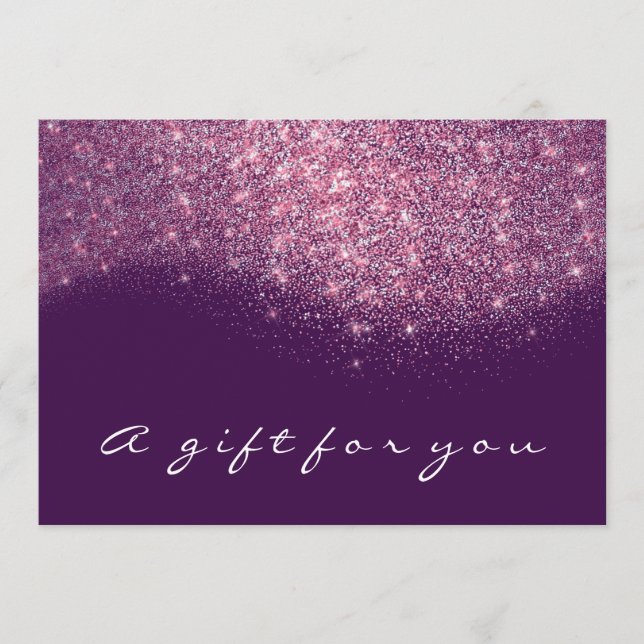 Certificado de Presente Sepia Dourada Glitter Púrp (Frente)