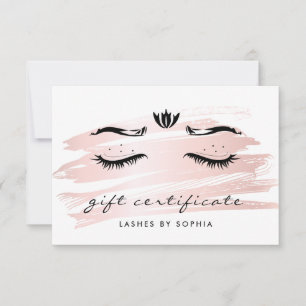 Certificado de Presente Simples de Lashes Rosa Esp