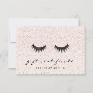 Certificado de Presente Simples de Lashes Rosa Esp