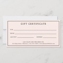Certificado de Presente Simples Monograma Rosa