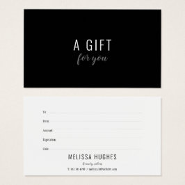 Certificado de Presente Simples, Preto e Branco