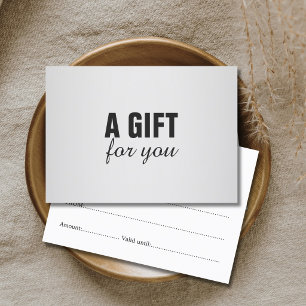 Certificado de Presente Simples Preto Faux Silver
